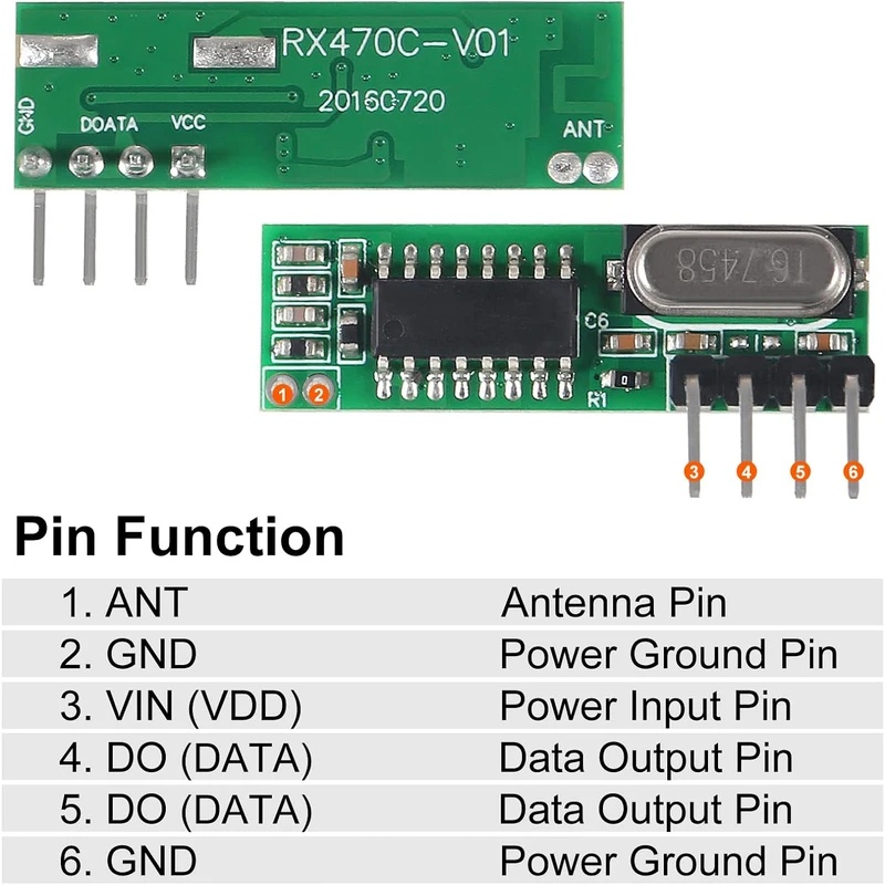 Pemancar dan Penerima RF Nirka - 433Mhz Receiver Module ulasan dan harga